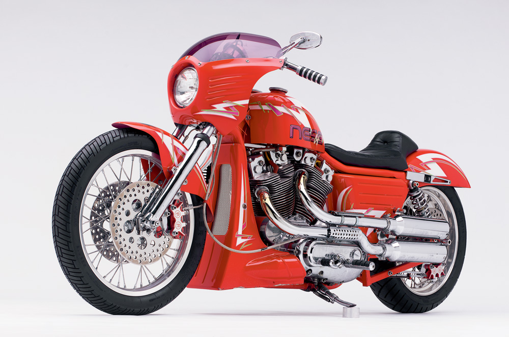 Самые красивые мотоциклы: Arlen Ness мотоцикл, Арлен, работы, в стиле, Ferrari, который, Основан, купленном, байка —, HarleyDavidson XR, 10001999, А вот, рекламный, призванный, продемонстрировать, преимущества, создателя, широкой, задней, покрышки