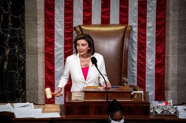 U.S. House Speaker Nancy Pelosi (D-CA) wields her gavel as the U.S. House of Representatives votes on President Joe Biden's $1.75 trillion "Build Back Better Act" after hours-long overnight delay in the House Chamber of the U.S. Capitol in Washington, U.S., November 19, 2021. REUTERS/Al Drago