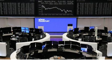 The German share price index DAX graph is pictured at the stock exchange in Frankfurt, Germany, January 21, 2021. REUTERS/Staff
