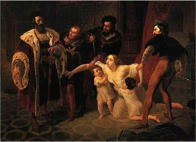  «Смерть Инес де Кастро», 1834 г. К. Брюллов