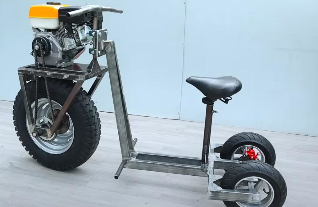 Самодельный мотоцикл с автомобильным колесом