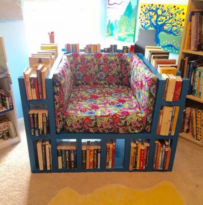 Два в одном: кресло и стеллаж для книг места, Создавайте, уникальные, функциональные, вещиНапример, кресло, стеллаж, одном  