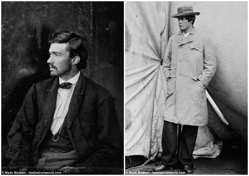 Слева: Сэмюэль Арнольд перед судом. Справа: Льюис Пауэлл. исторические кадры, история, колоризация, колоризированные фото, линкольн, редкие фото, фото, цветные фото