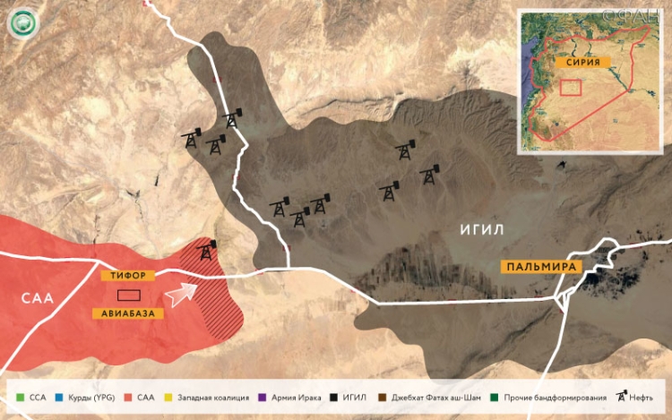 Карта военных действий в районе Пальмиры