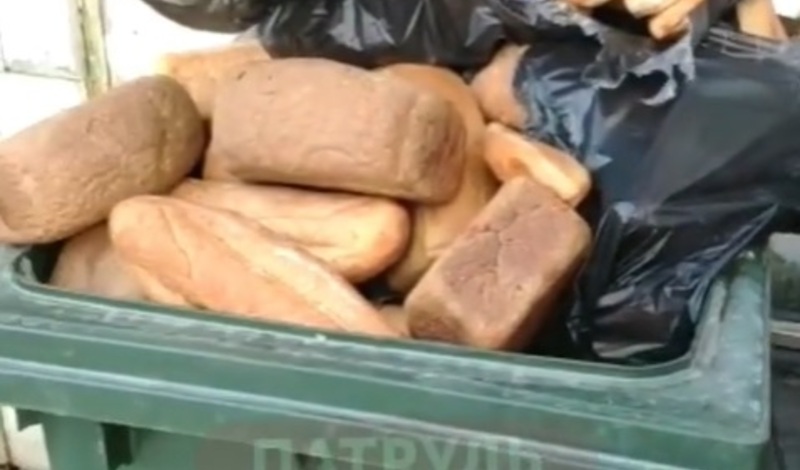 «Так нельзя»: во Владивостоке обнаружили мусорный контейнер, набитый хлебом