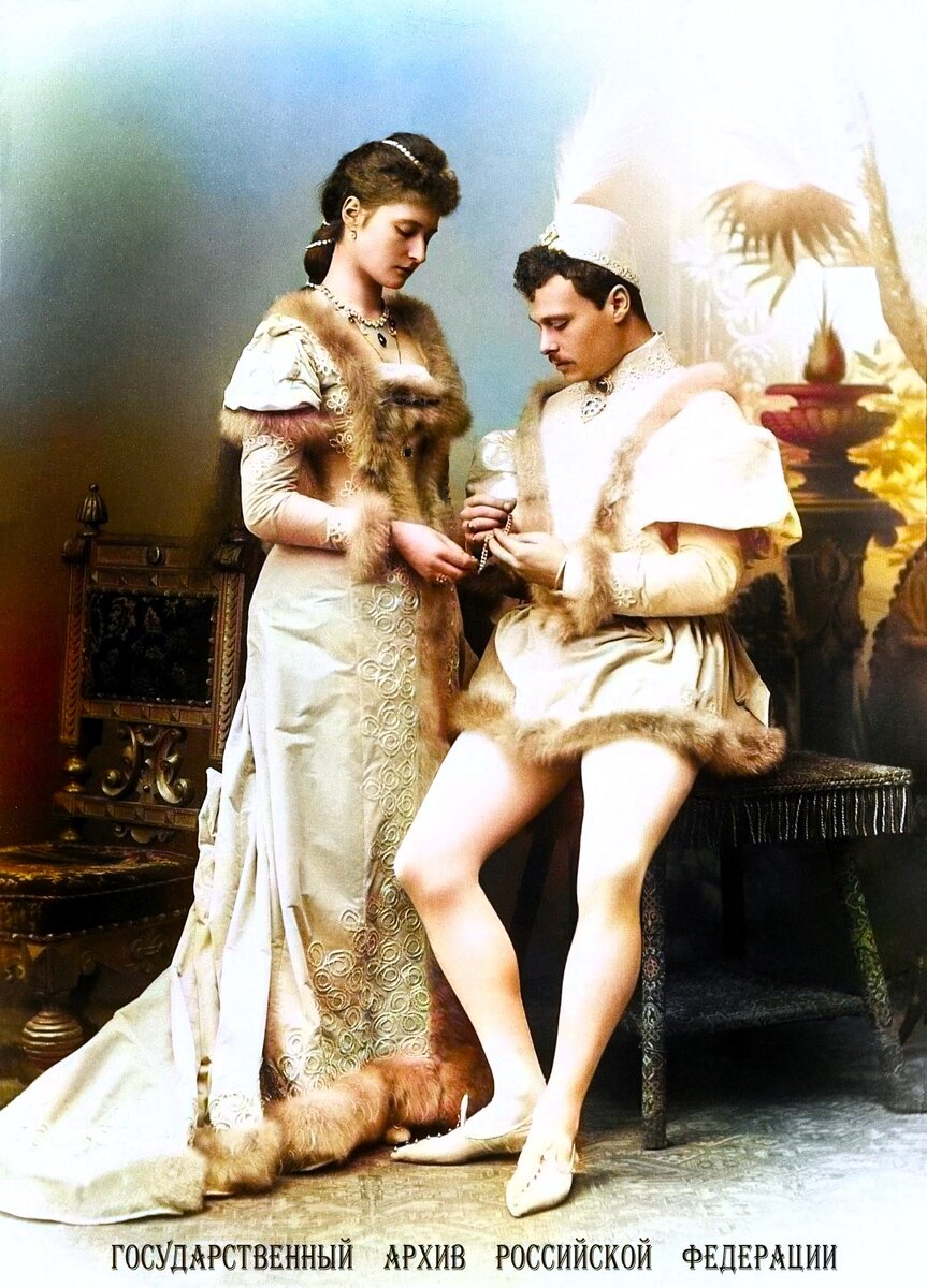 Принц Эрни с сестрой Алисой (Александра Федоровна), 1891 год