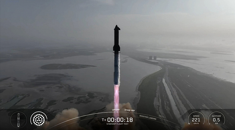  ускоритель Super Heavy взорвался, ракета Starship сгорела в атмосфере