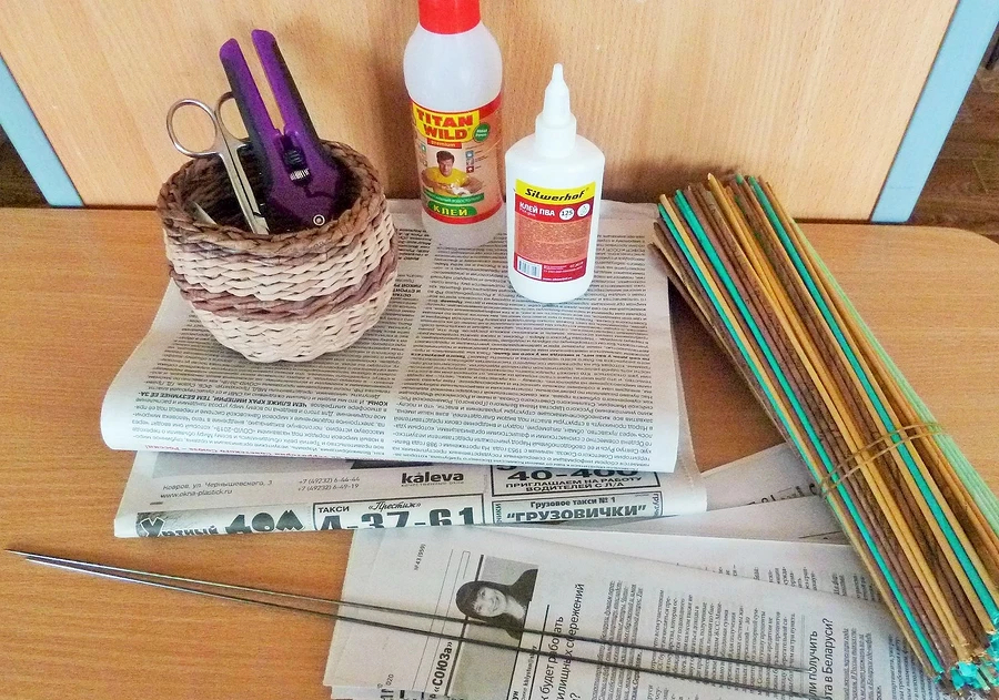 Плетение из газетных трубочек: мастер-классы, идеи и советы мастер-класс,рукоделие,своими руками