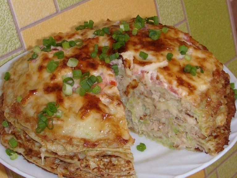 Кабачково-сырный ТОРТИК с мясом — сезонная закуска для любого застолья