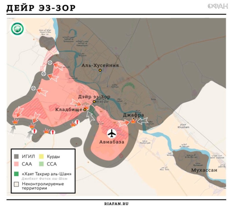Карта военных действий в окрестностях Дейр эз-Зора