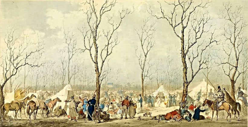 Бивуак казаков на Елисейских полей, Париж, 31 марта 1814,.jpg