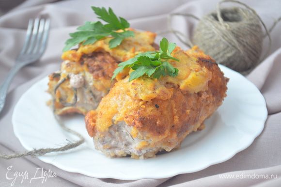 Крученики из свинины с хурмой горячие блюда,мясные блюда