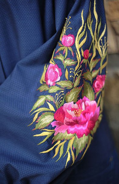 Восхитительные идеи вышивки вышивка,идеи,одежда,своими руками