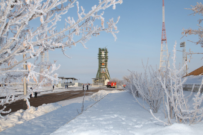 Пуск ракеты Союз-2.1а со снежного Байконура ракета, пуск, Союз, Байконур, длиннопост, видео