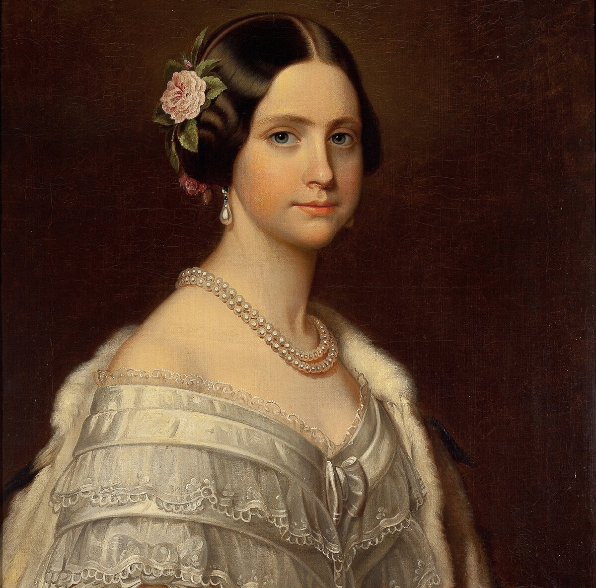 Фридрих Дюрк «Принцесса Мария Амелия в возрасте 17 лет» (фрагмент) / Императорский музей Бразилии