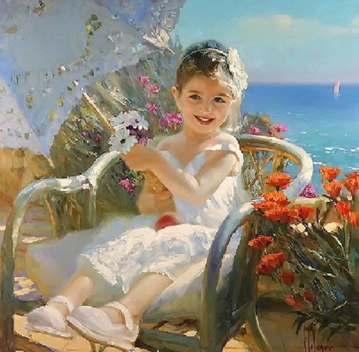  «Мой дружочек, мой цветочек, красотулечка моя! Много есть на свете дочек, но одна ты у меня!»<br>Солнечная живопись от Владимира Волегова.
