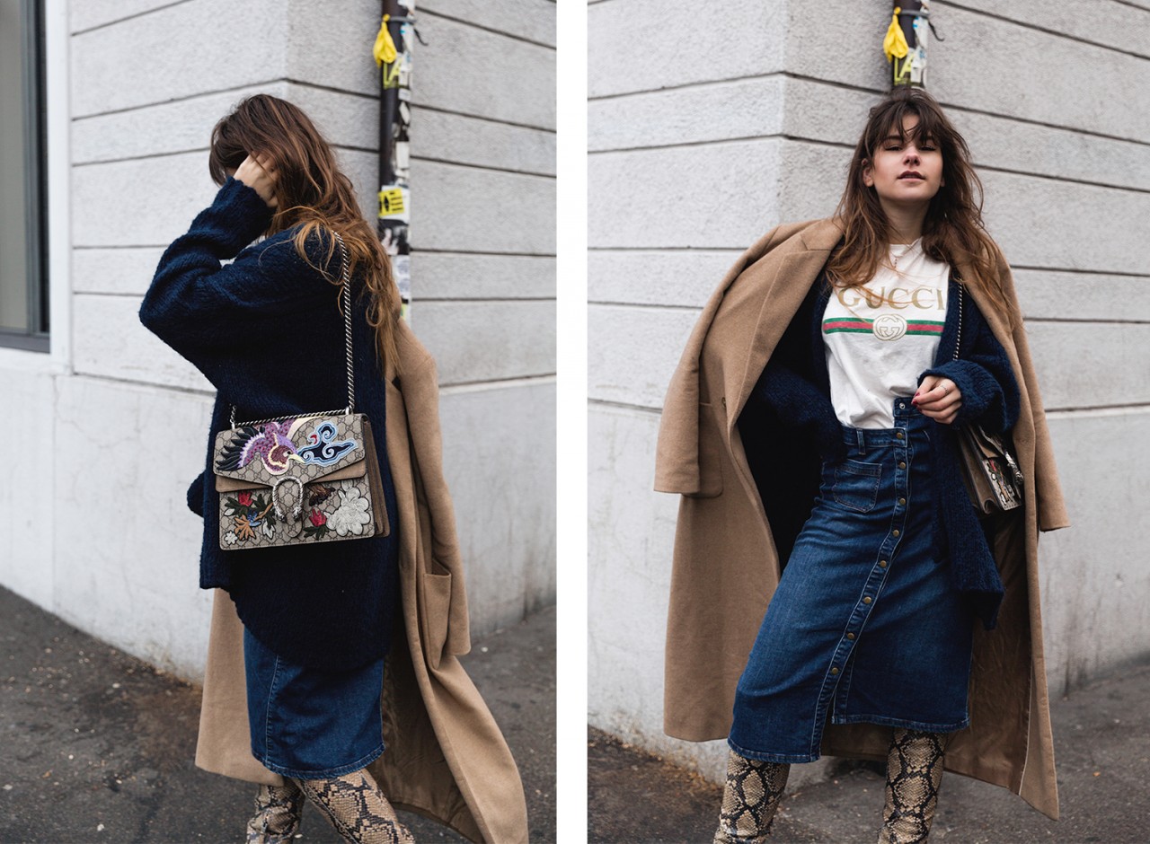 the-fashion-fraction-denim-button-down-skirt-mismatch-fake-snake-boots-gucci-dionysus-bag-patches-gucci-logo-print-tee-camel-maxi-coat-swiss-blogger-schweizer-bloggerin-4