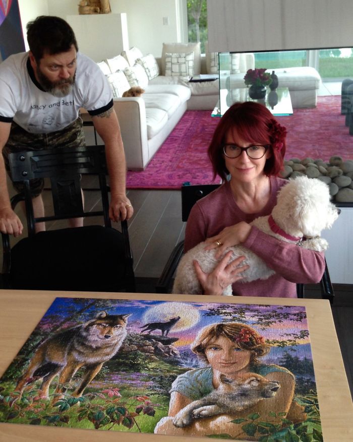 Nick-offerman-megan-mullally-puzzles