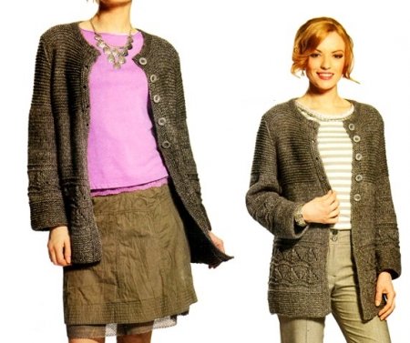 Вязаный жакет спицами