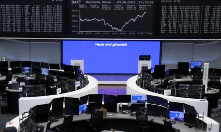 The German share price index DAX graph is pictured at the stock exchange in Frankfurt, Germany, June 3, 2021. REUTERS/Staff