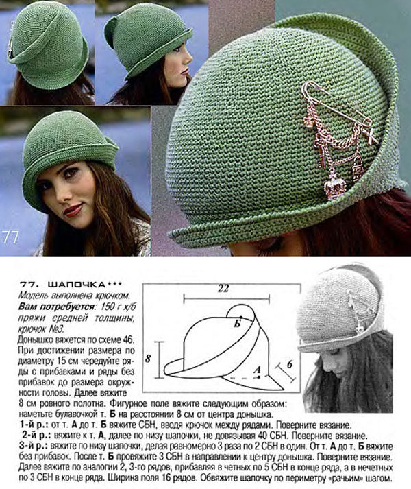 Замечательные шляпки для лета: вяжем по схемам вязание,женские хобби,рукоделие,своими руками,шляпка летняя