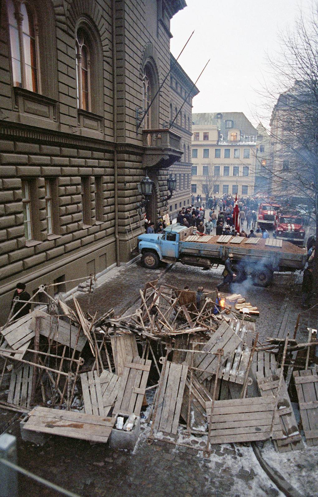 Баррикады на улицах Латвии, январь 1991 года Дмитрий Соколов/ТАСС