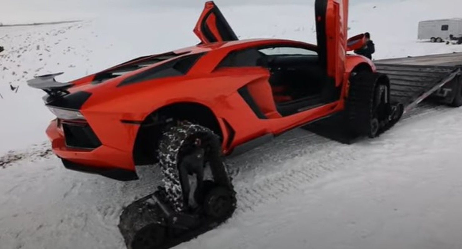 Владелец Lamborghini Aventador представил гусеничную версию суперкара Автограмота