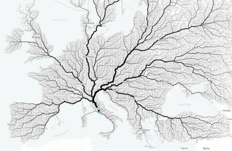 12. Все дороги, которые ведут в Рим в мире, интересно, карта, познавательно, фото