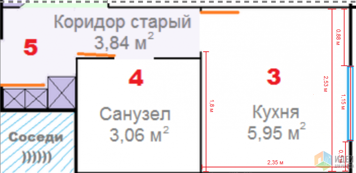 Площадь кухни 9 м2 что составляет