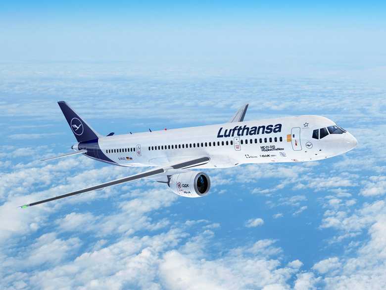 «Пока Lufthansa и American Airlines используют самолеты Boeing и Airbus, но кто знает, что будет через 5-10 лет?». Ростех «одел» МС-21 в ливреи крупнейших мировых авиакомпаний
