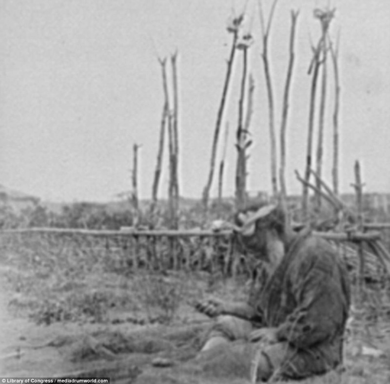 Айн изготавливает рыболовную сеть айны, история, народ, фотография