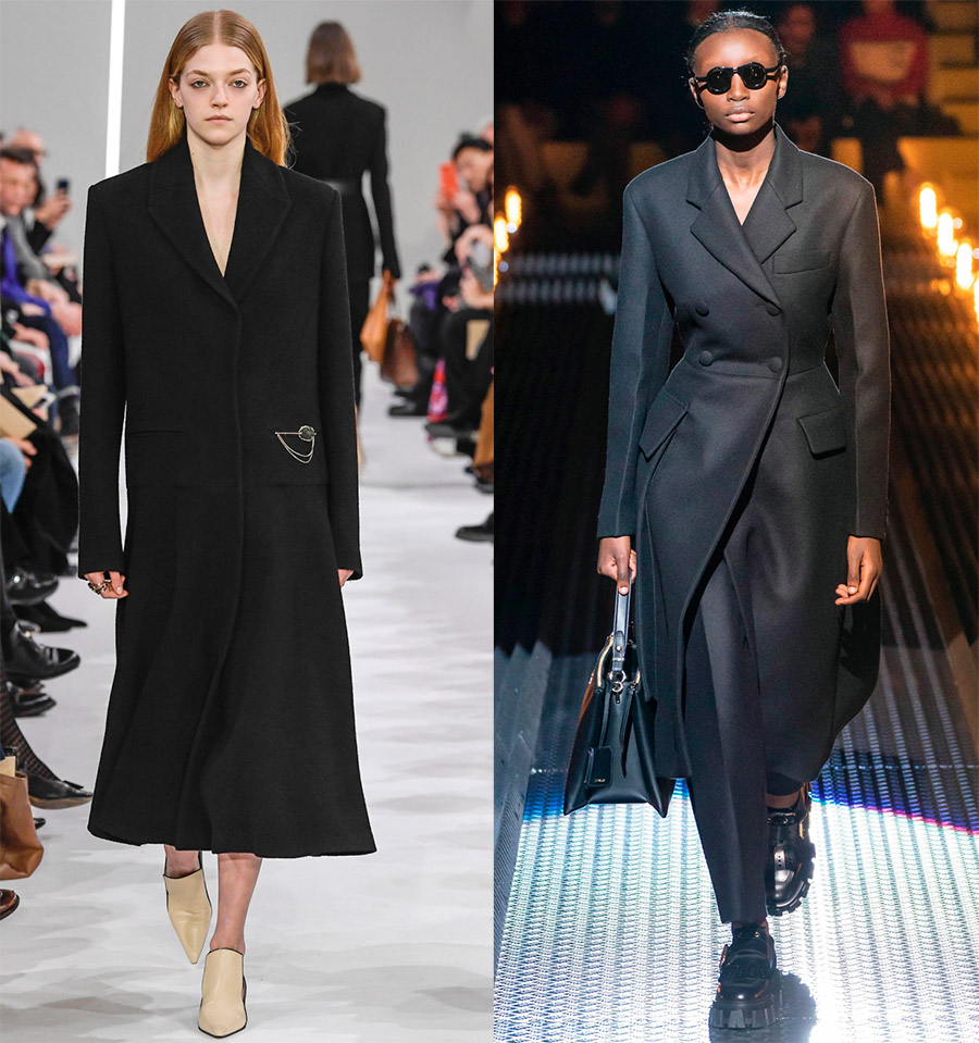 Черные женские пальто на осень и зиму мода и красота,модные образы,модные тенденции,одежда и аксессуары