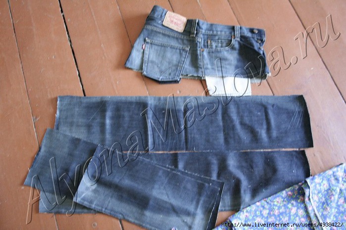 Юбка из старых джинсов своими руками переделка старой одежды,рукоделие,своими руками,шитье,юбка