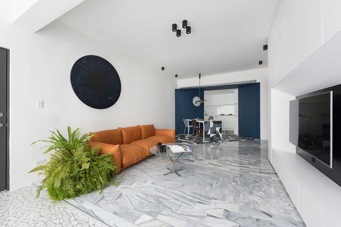 Просторная светлая квартира с диагональным дизайном Просторная светлая квартира с диагональным дизайном геометрический узор