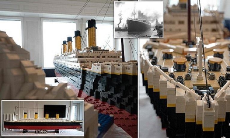 Копия Титаника из 25 000 игрушечных кубиков LEGO идеи и вдохновение,поделки,хобби