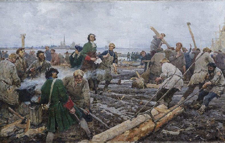 Условия на строительстве Санкт-Петербурга действительно были тяжелыми