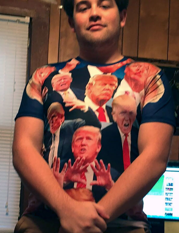 Футболка с Трампом алкоголь, опьянение, покупка