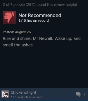 Проснитесь и пойте, Мистер Ньюэлл. Проснитесь и почувствуйте запах пепла.