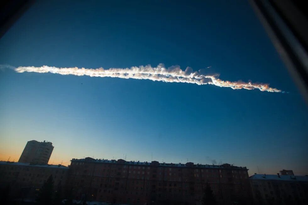 Фотография падения Челябинского метеорита/ © AP