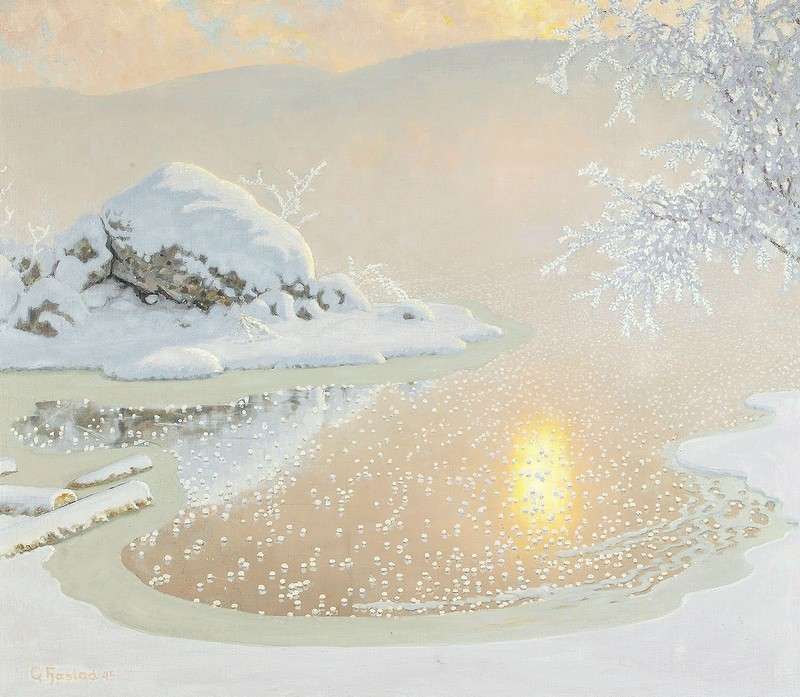 Gustaf Fjaestad. Середина зимы около побережья. 1945.jpg