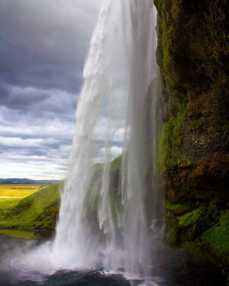 Завораживающий водопад Сельяландсфосс, Исландия катаклизмы, природа, растительность