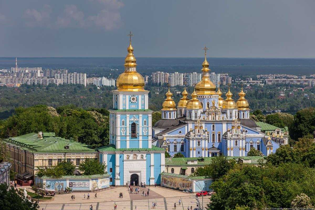 Маршрут выходного дня. Киев, часть 1 собор, Михайловского, монастыря, площадь, барокко, Бессарабский, рынок, Софийский, собора, первым, Независимости, построенный, украинского, стиле, Михайловский, колокольню, Колокольня, половине, первой, церковью