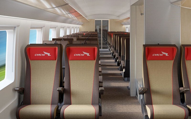 РЖД показали, как будет выглядеть интерьер "Сапсана" изнутри поездка,путешествие