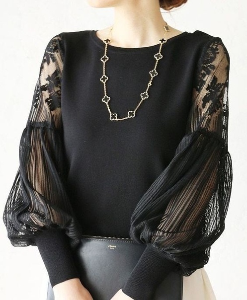 Блузы с оригинальными рукавами с кружевом: идеи для творчества Блузы с оригинальными рукавами с кружевом: идеи для творчества блузы,идеи,рукоделие,своими руками