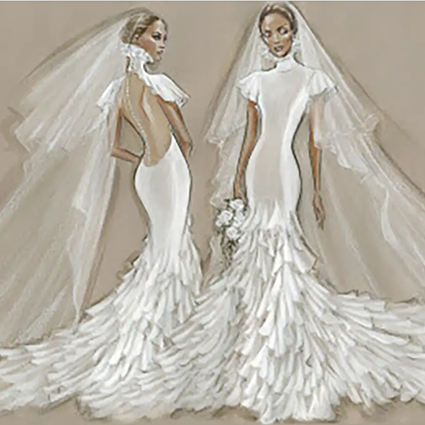Дженнифер Лопес впервые показала три своих свадебных платья