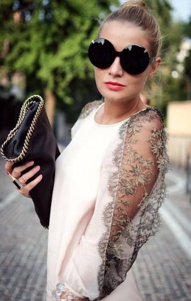 Блузы с оригинальными рукавами с кружевом: идеи для творчества Блузы с оригинальными рукавами с кружевом: идеи для творчества блузы,идеи,рукоделие,своими руками