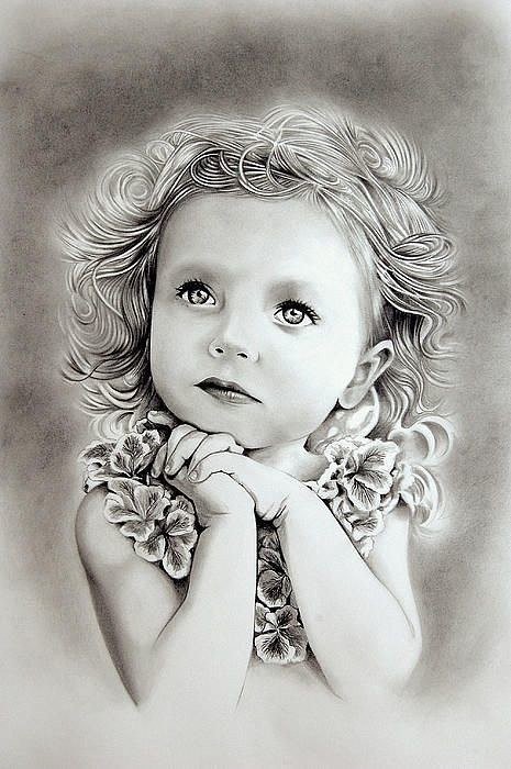 Изумительные детские портреты, нарисованы простым карандашом дети, искусство, портрет