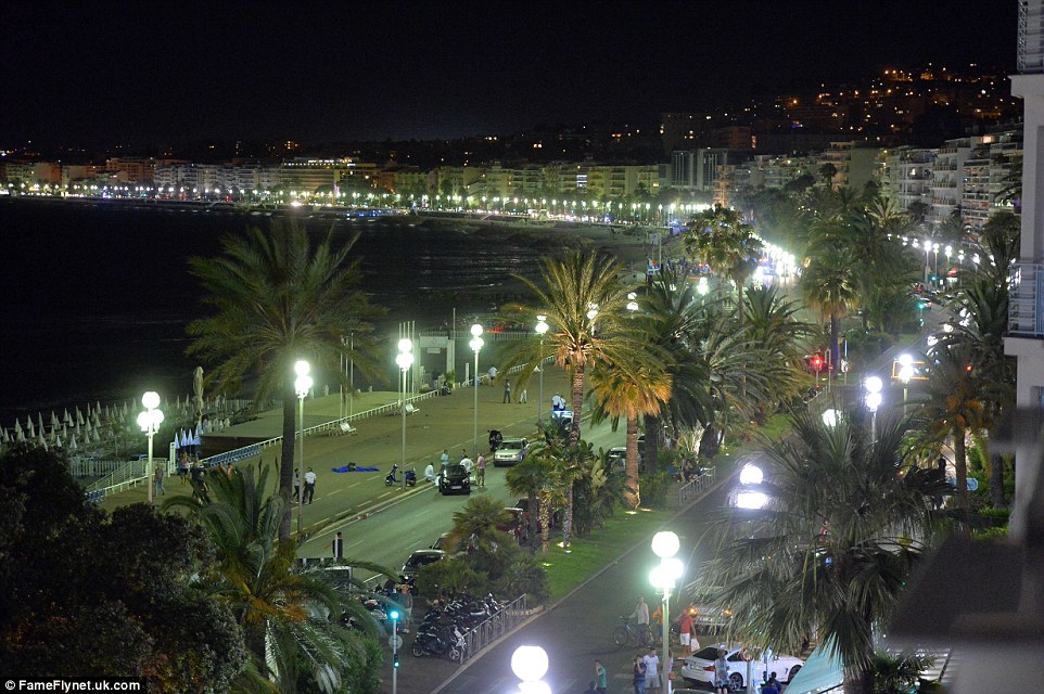 Icon: The sweeping promenade of Nice with its famous twinkling street lights. Today this famous scene is at the centre of one of France&quot;s worst terror attacks 