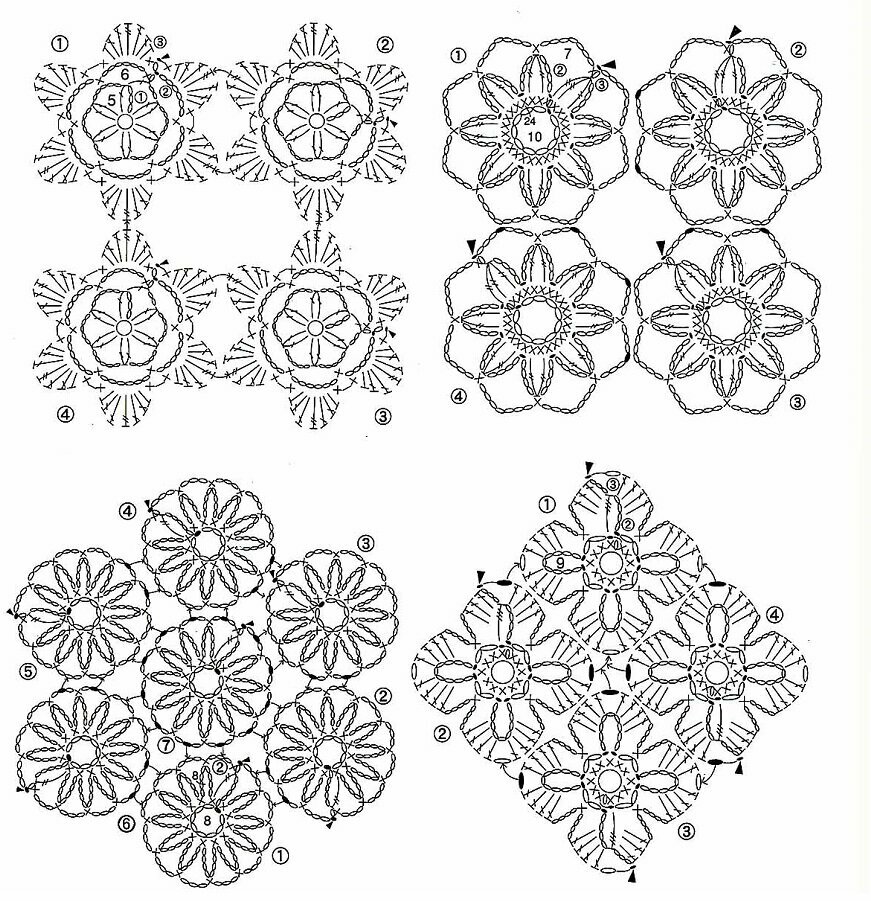 Прихватки снежинки крючком схемы с описанием