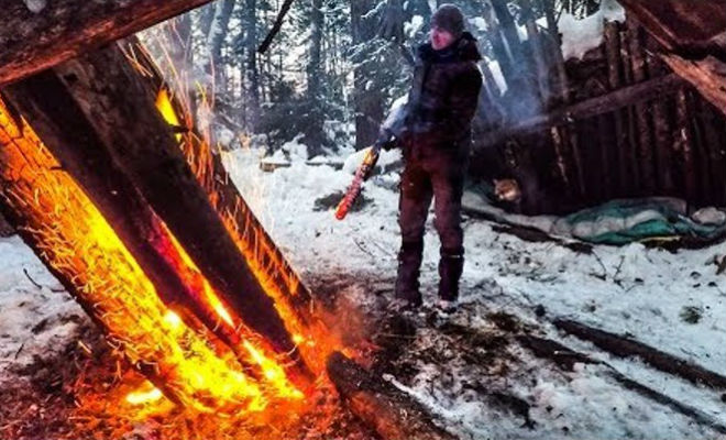 Автоматический костер таежных лесников: горит всю ночь без подкидывания дров